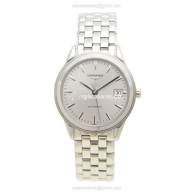 Longines Flagship Replica - Automatic - Silver Dial on Steel Strap - View 2
