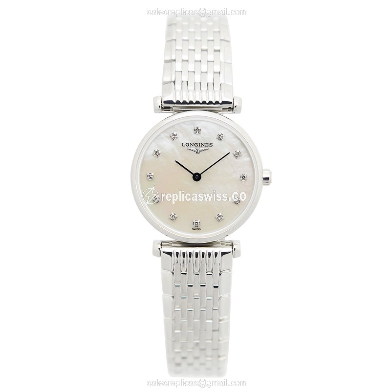 Longines LA GRANDE Quartz - Stainless Steel Case, White Dial, Silver Clasp - View 2