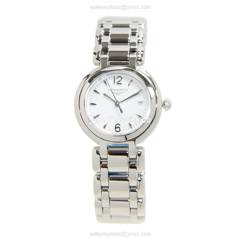 Longines Prima Luna Replica - Quartz - Stainless Steel - White Dial, Silver Clasp - View 2