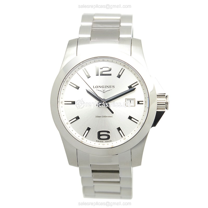 Longines CONQUEST Replica - Quartz - Stainless Steel Case - Silver Dial - View 2
