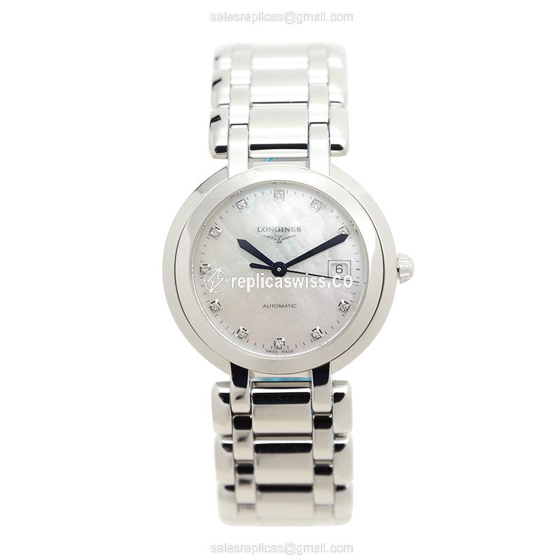 Longines Prima Luna Replica - Automatic - White Dial - Steel Case & Strap - View 2