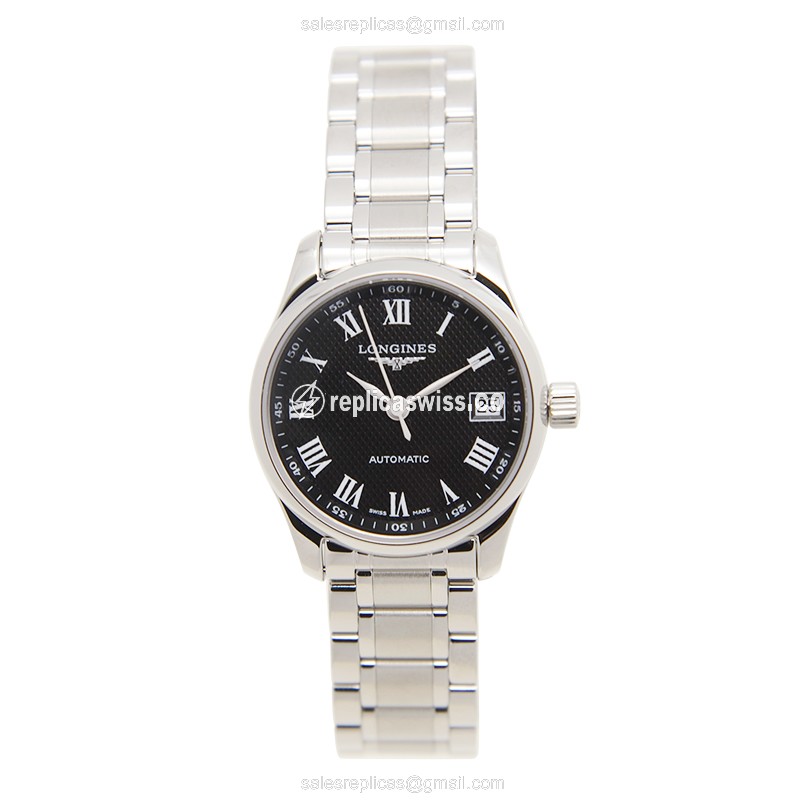 Longines L2.128.4.51.6 Replica | Automatic | Steel | Black Dial, Silver Clasp - View 2