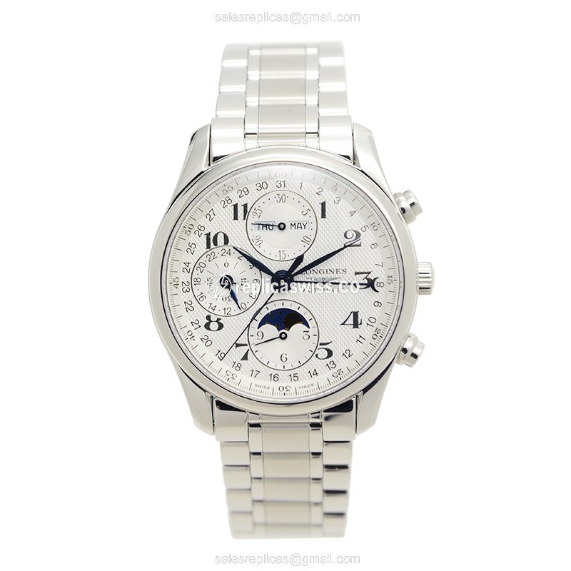 Longines L2.673.4.78.6 Replica - Automatic - Silver Dial - Steel Case, Clasp - View 2