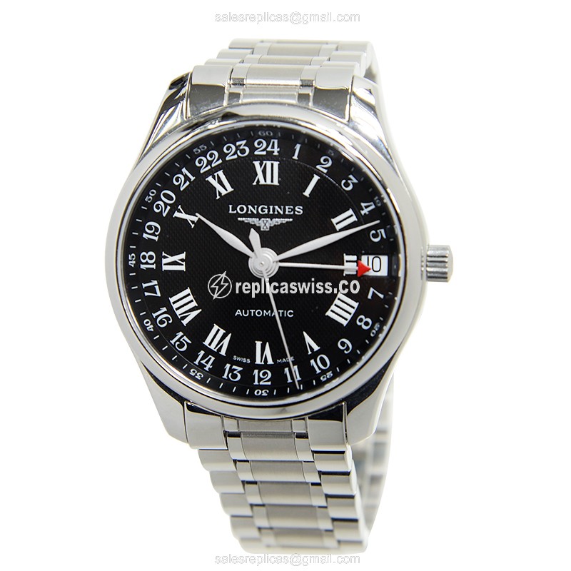 Rolex L2.718.4.51.6 Replica - Automatic - Steel Case, Black Dial, Silver Clasp & Strap - View 2