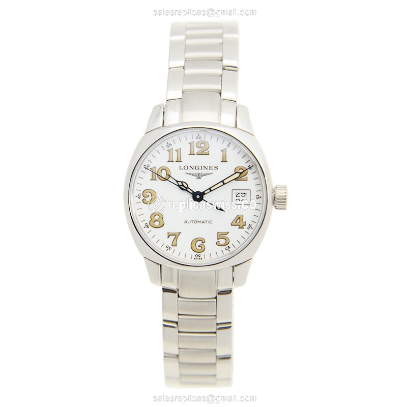 Longines Spirit Replica - Automatic - Stainless Steel Case - White Dial - Silver Steel Strap - View 2