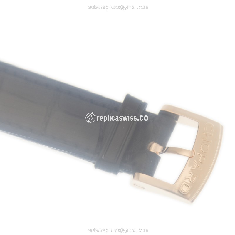 Chopard L.U.C Replica - Automatic 18kt Rose Gold - Black Dial - Buckle Clasp - View 3