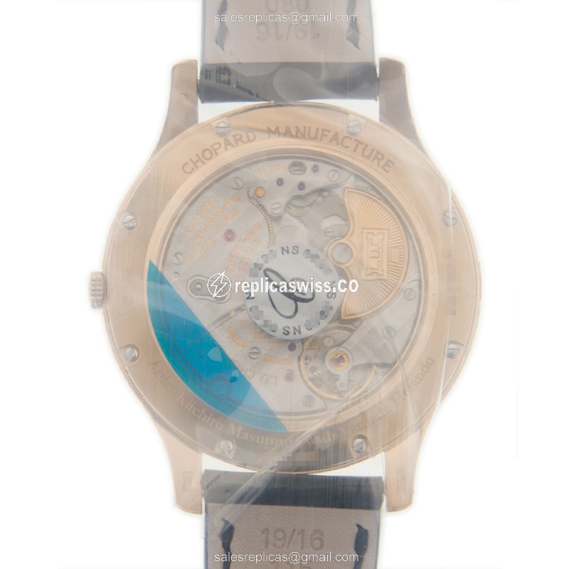 Chopard L.U.C Replica - Automatic 18kt Rose Gold - Black Dial - Buckle Clasp - View 4