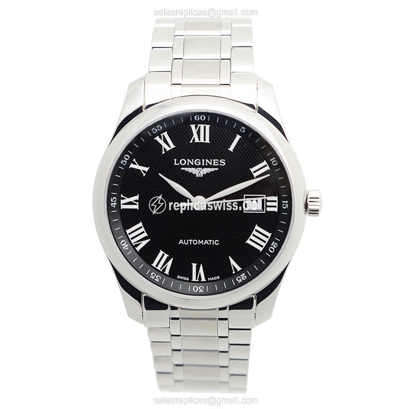 Longines L2.793.4.51.6 Replica - Automatic - Steel Case, Black Dial, Silver Clasp - View 2