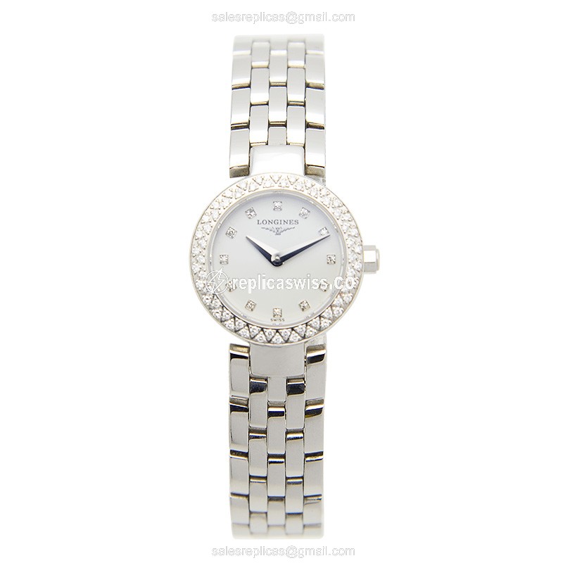 Longines L5.174.0.17.6 Dolce Vita Replica - Quartz - Diamond Bezel - White Dial - View 2