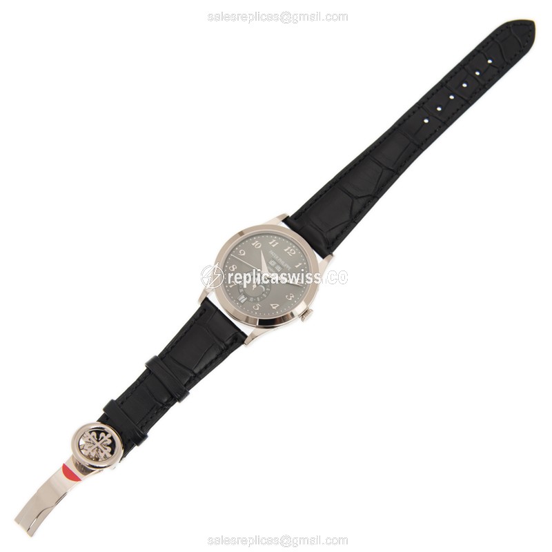 Patek Philippe 5396G-014 Replica - Automatic - 18kt Gold - Gray Dial - Black Alligator Strap - View 2