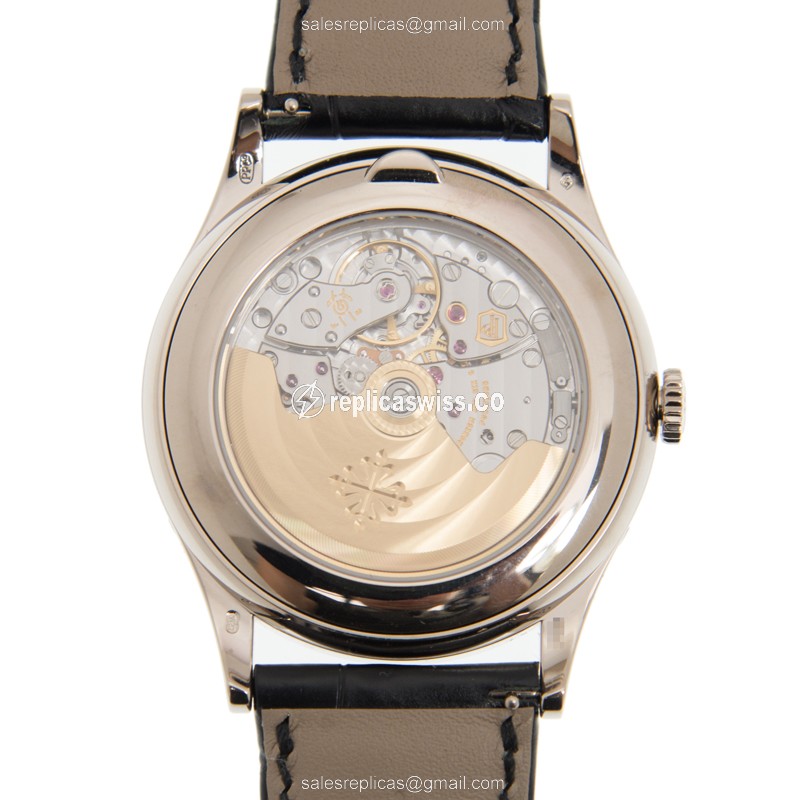 Patek Philippe 5396G-014 Replica - Automatic - 18kt Gold - Gray Dial - Black Alligator Strap - View 3