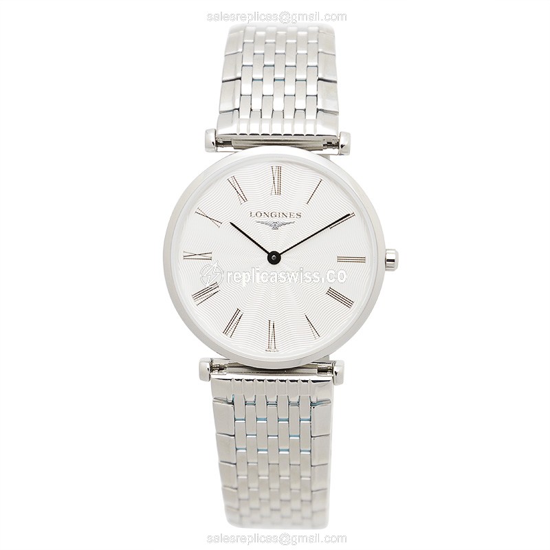 Longines L4.512.4.71.6 Replica - Quartz - Stainless Steel Case - White Dial - View 2