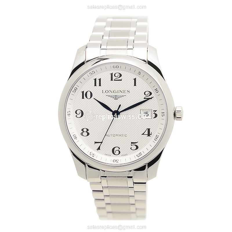 Longines Master Replica - Automatic - Steel - White Dial - Silver Steel Clasp - View 2