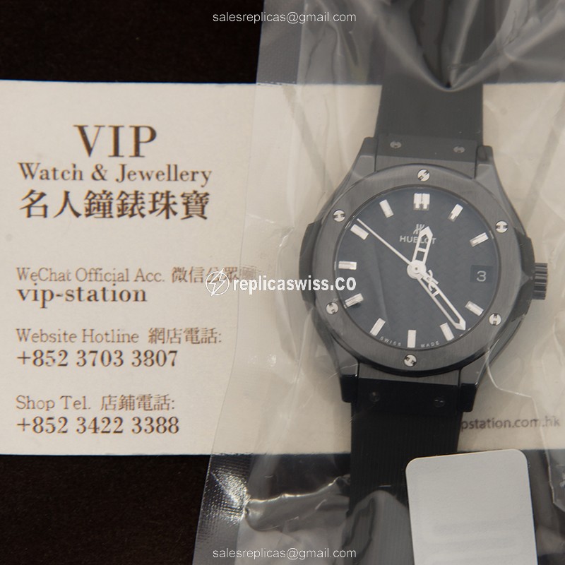 Hublot Classic Fusion Replica - Automatic - Black Dial - Ceramics Case - Black Rubber Strap - View 4