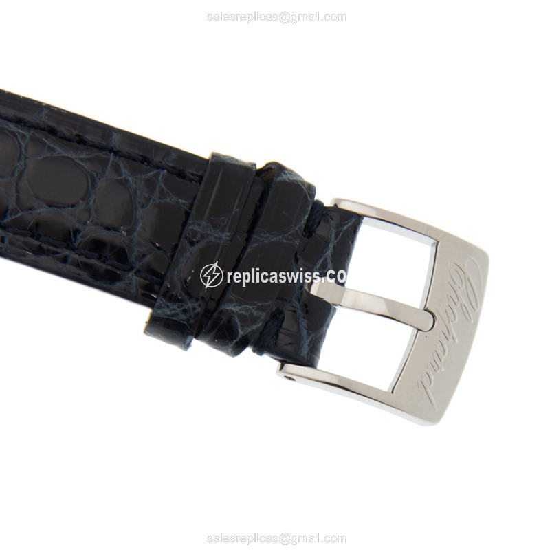 Chopard Happy Sport Quartz 18kt Rose Gold Steel White Dial Black Alligator Clasp - View 4
