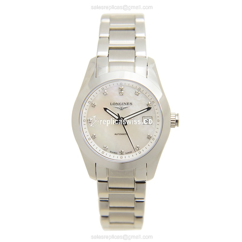 Longines Conquest Replica - Automatic - Steel Case, White Dial - Silver Steel - View 2