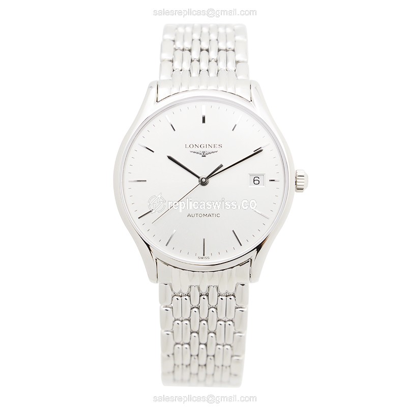 Longines Lyre Replica - Automatic - Stainless Steel - Silver Dial - Steel Strap - View 2