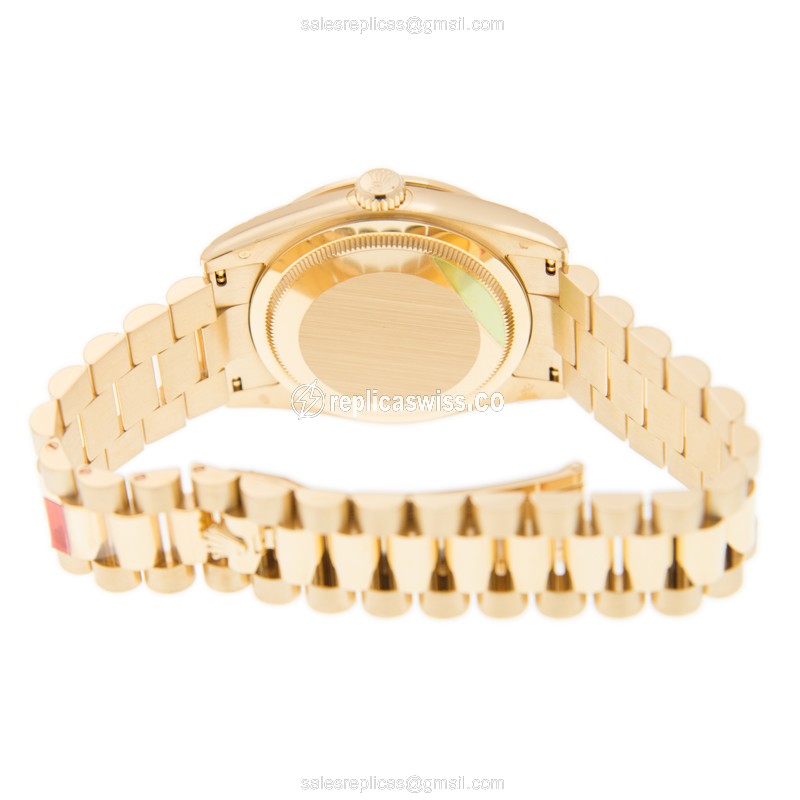 Rolex Day-Date Replica - Automatic - 18kt Gold - Green Dial - Gold Strap - View 4