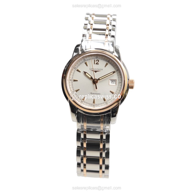 Longines SAINT IMIER Replica - Automatic - 18kt Rose Gold & Steel - Silver Dial - View 2
