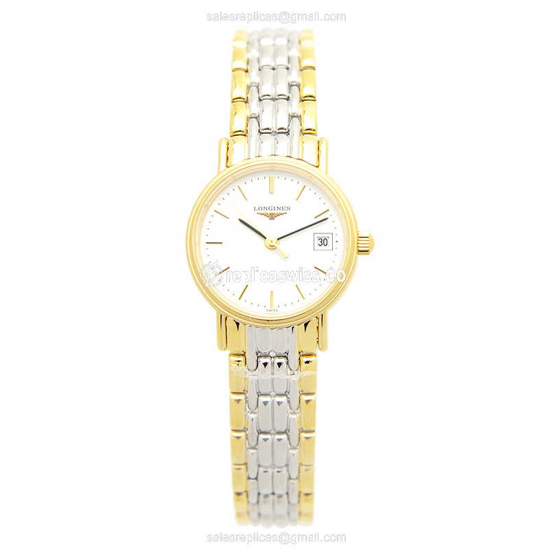 Longines Presence Replica - Quartz - Gold-Plated Case - White Dial - View 2