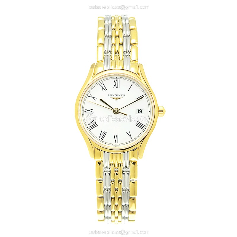 Longines Lyre Replica - Quartz - Gold-Plated & Steel - White Dial - Gold PVD Strap - View 2