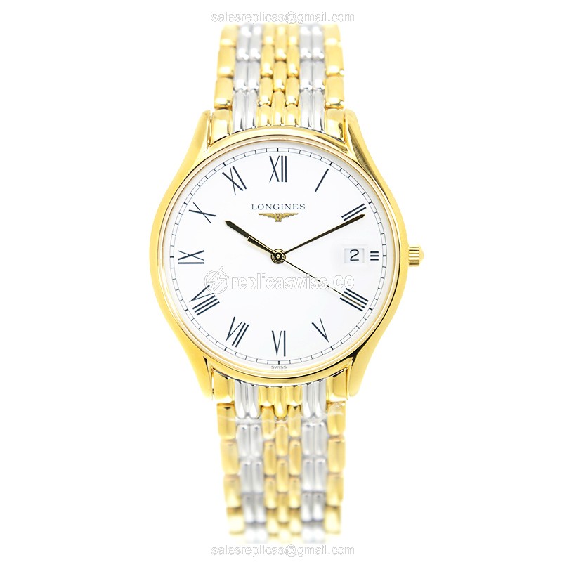Longines Lyre Replica - Quartz - Gold Plated Case - White Dial, Gold PVD Strap - View 2