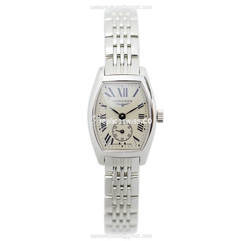Longines EVIDENZA Quartz - Silver Steel Case, Silver Dial, Clasp - Steel Strap - View 2