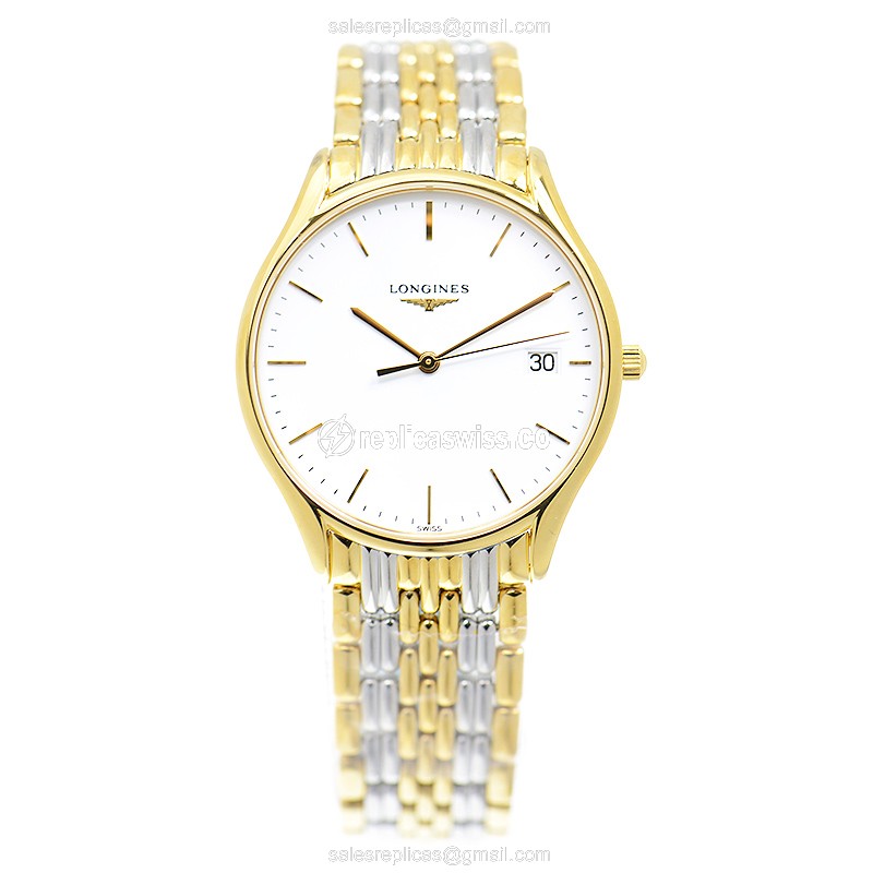 Longines Lyre Replica - Quartz - Gold-Plated & Steel - White Dial - Gold PVD Strap - View 2