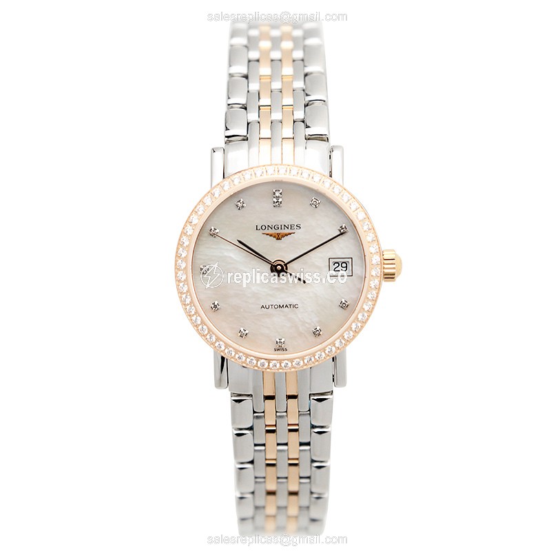 Longines L4.309.5.88.7 Replica - Automatic - 18kt Rose Gold Case - Silver Dial - View 2