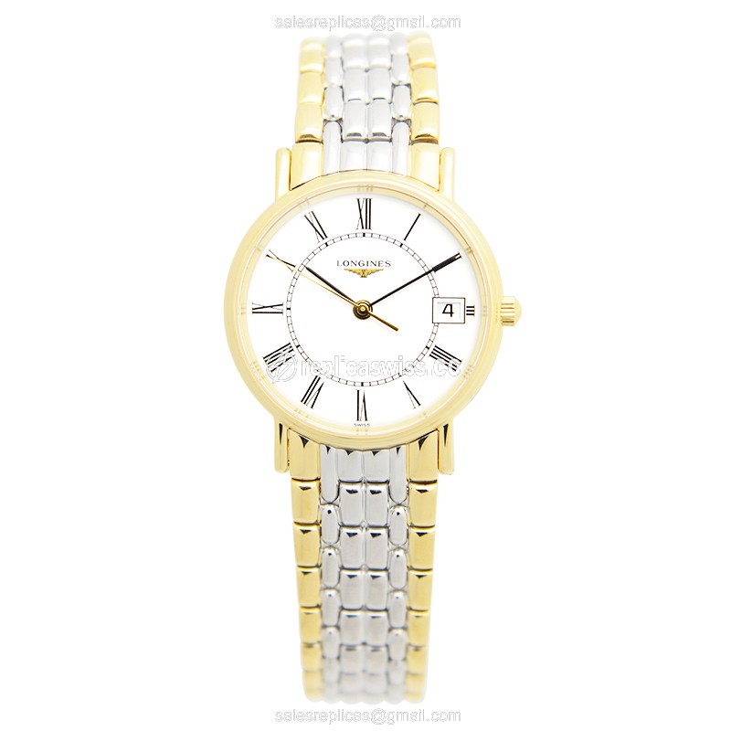 Longines Presence Replica - Quartz - Gold-Plated Case - White Dial - View 2