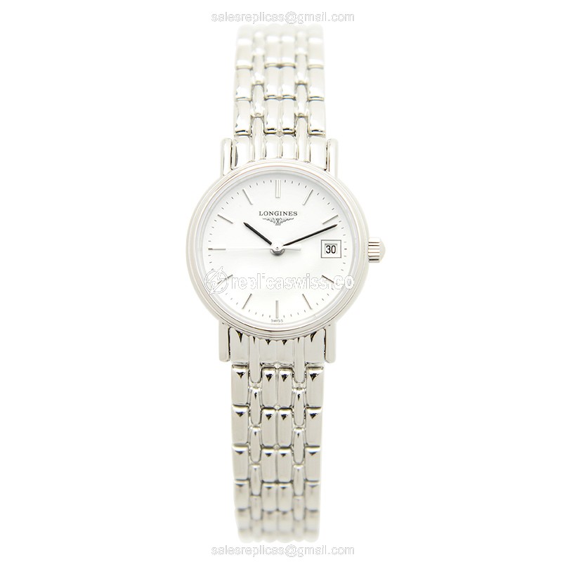 Longines Presence Replica - Quartz - Stainless Steel - White Dial - View 2