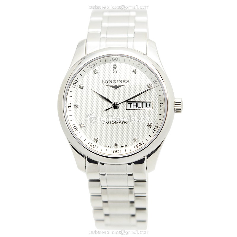 Longines L2.755.4.77.6 Replica - Automatic - Steel Case - Silver Dial, Steel Strap - View 2