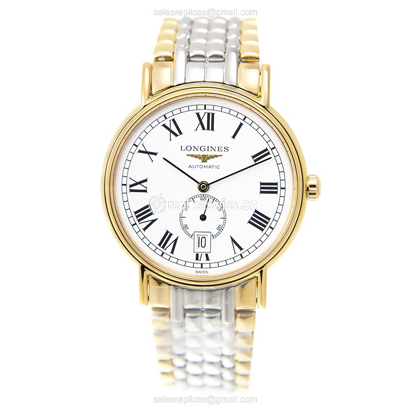 Longines Presence Replica - Automatic - Gold-Plated Case - White Dial - View 2