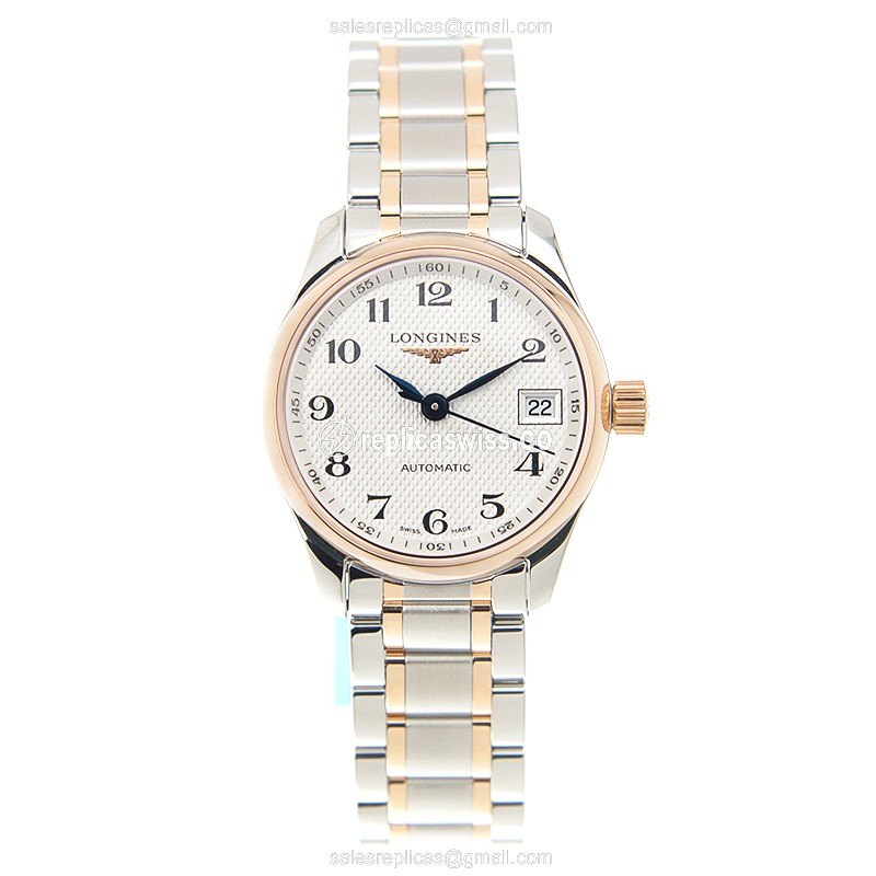 Longines L2.128.5.79.7 Replica - Automatic - Rose Gold & Steel - White Dial - View 2