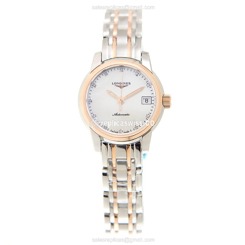 Longines SAINT IMIER Replica - Automatic - 18kt Rose Gold & Steel - White Dial - View 2