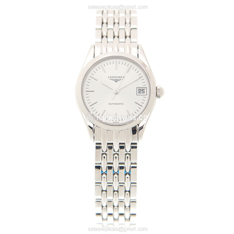 Longines Presence Replica - Automatic - Stainless Steel - Gray Dial - Silver Clasp - View 2