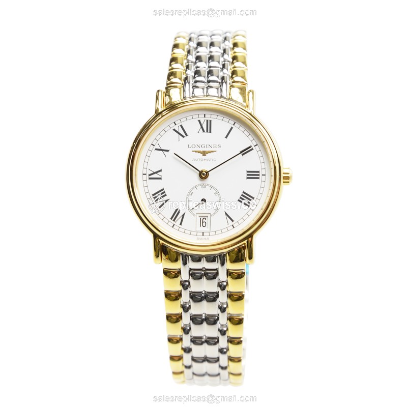 Longines Presence Replica - Automatic - Gold-Plated & Steel Case - White Dial - View 2