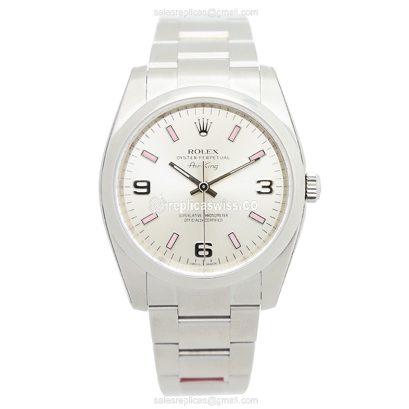 Rolex Oyster Perpetual Replica - Automatic - Silver Steel Case, Black Dial - View 2