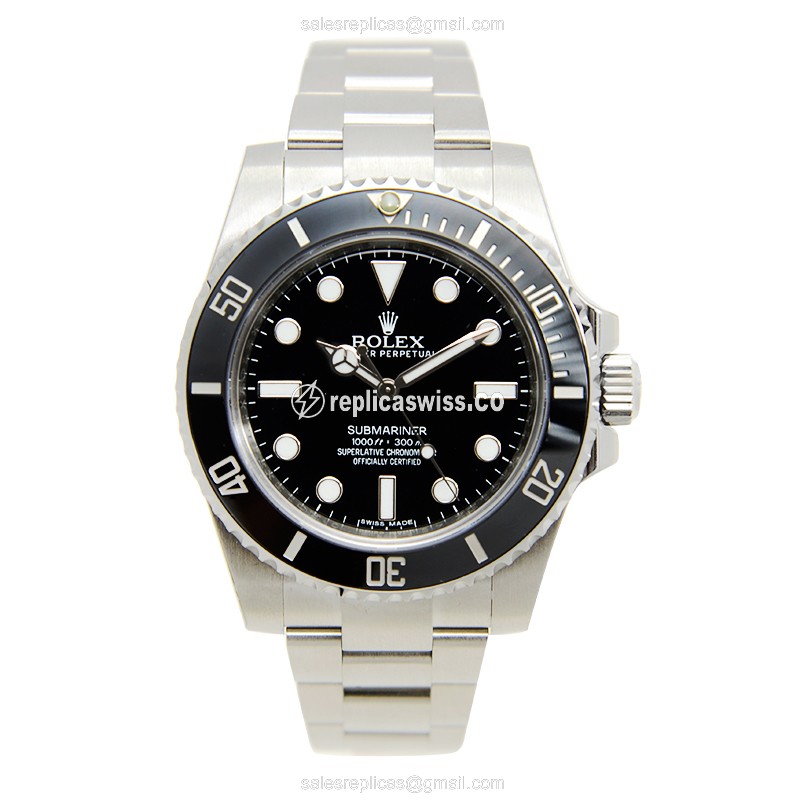 Rolex Submariner Replica - Automatic - Steel - Black Dial - Silver Strap - View 2
