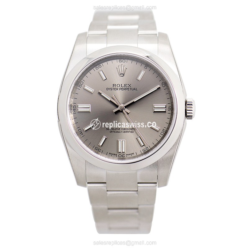 Rolex 116000SV_O OYSTER PERPETUAL - Automatic - Steel Case - Silver Dial - Steel Band - View 2