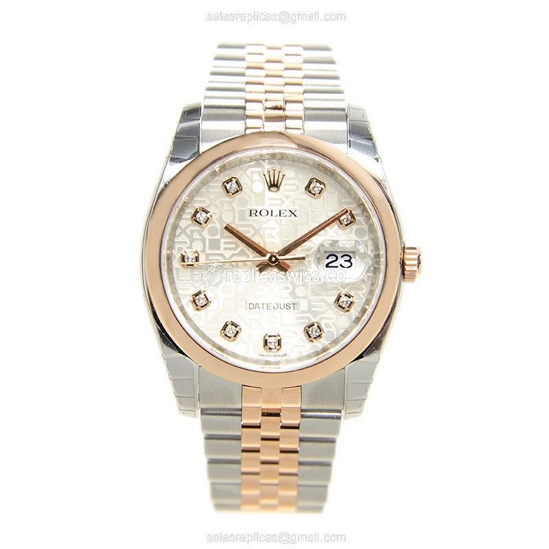 Rolex Datejust Replica | Automatic | Rose Gold | Steel Case, Silver Dial - View 2