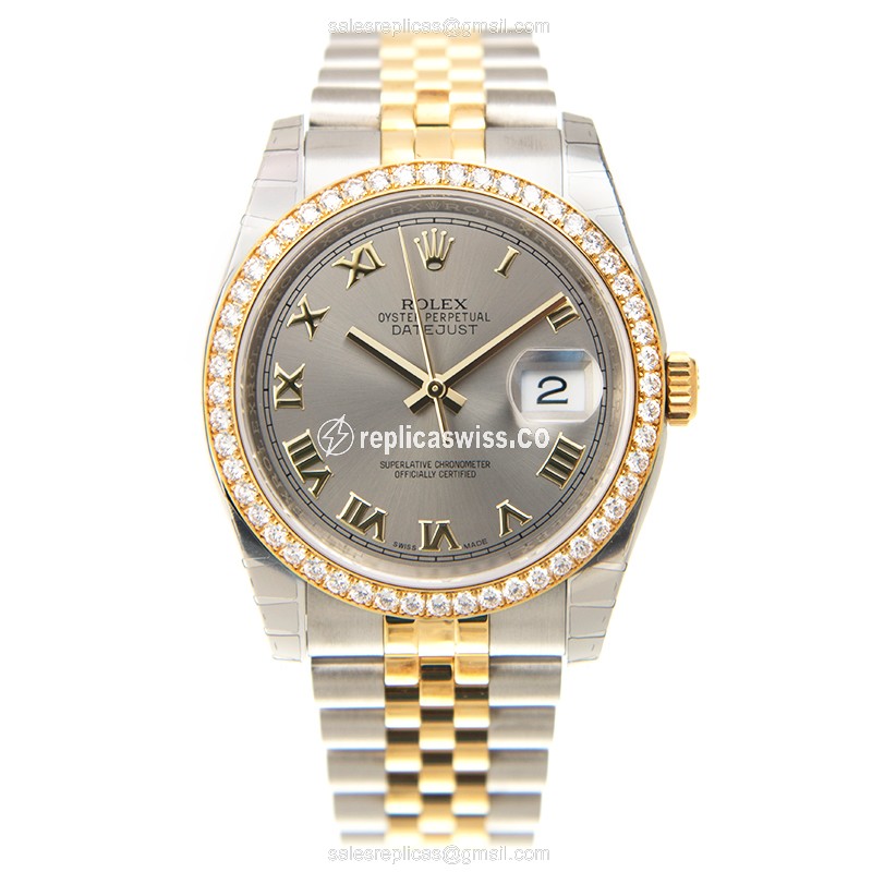Rolex Datejust Replica - Automatic - Gold & Steel - Gray Dial - View 2