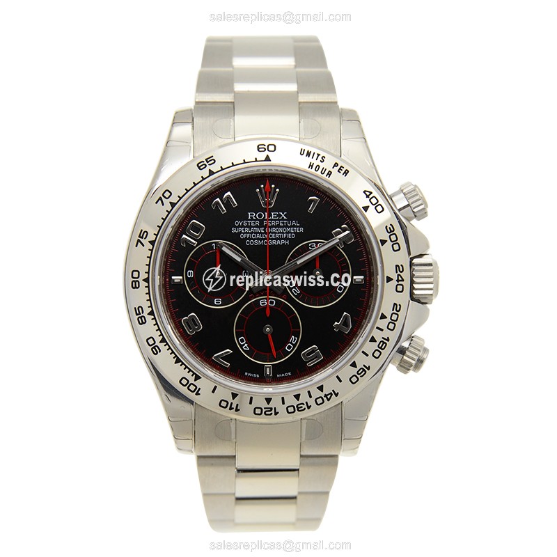 Rolex Daytona Replica - Automatic - 18kt Gold Case - Black Dial - Silver Clasp - View 2