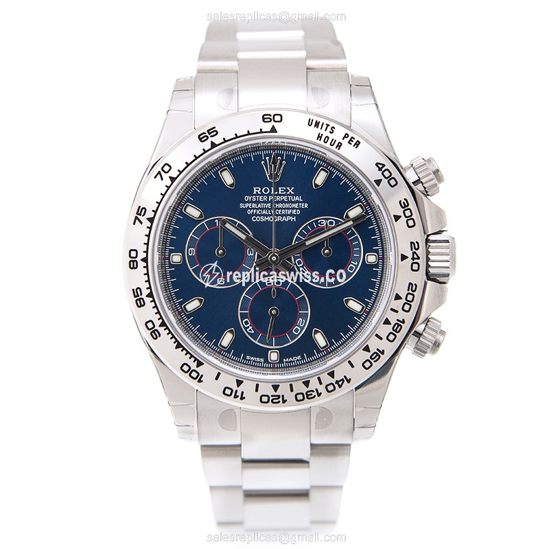 Rolex Daytona Replica - Automatic - Gold Case - Blue Dial - Silver Clasp - View 2