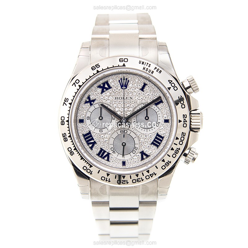 Rolex Daytona Replica - Automatic - 18kt Gold - Silver Dial, Clasp & Strap - View 2