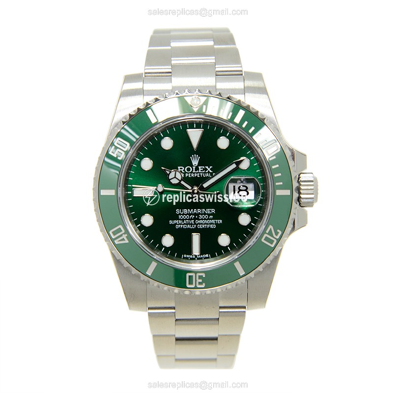 Rolex Submariner Replica - Automatic - Green Dial - Steel Case - Silver Clasp - View 2