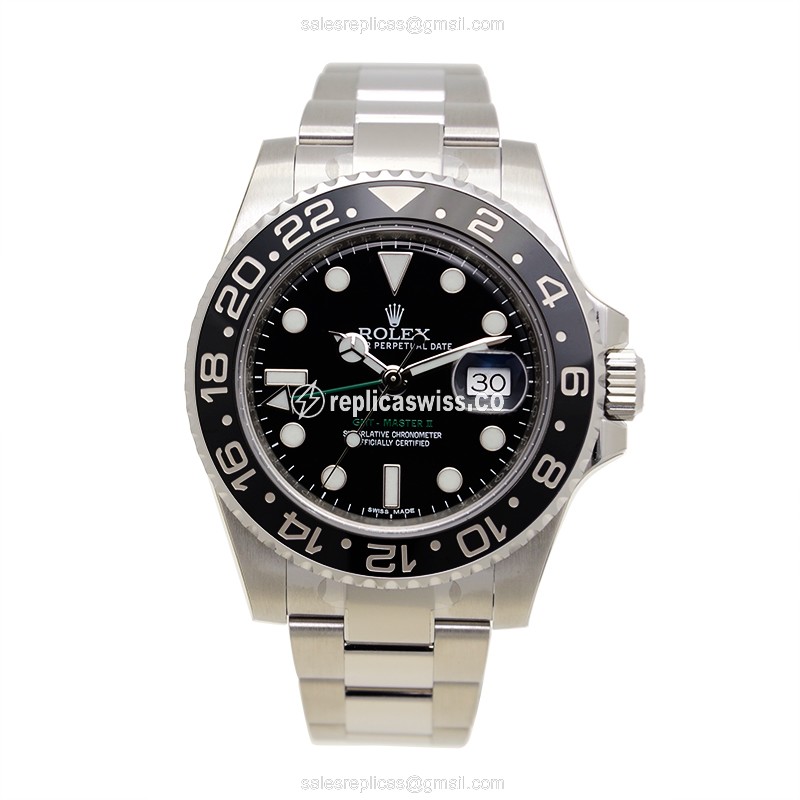 Rolex 116710LN Replica - Automatic | Steel Case | Black Dial | Silver Clasp | Steel Strap - View 2