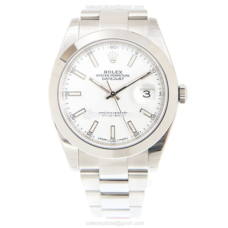 Rolex DATEJUST Replica - Automatic - Stainless Steel - White Dial - Silver Clasp - View 2