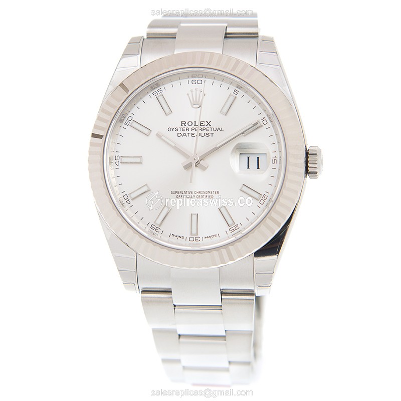 Rolex DATEJUST Replica - Automatic - Stainless Steel - Silver Dial - Steel Bracelet - View 2