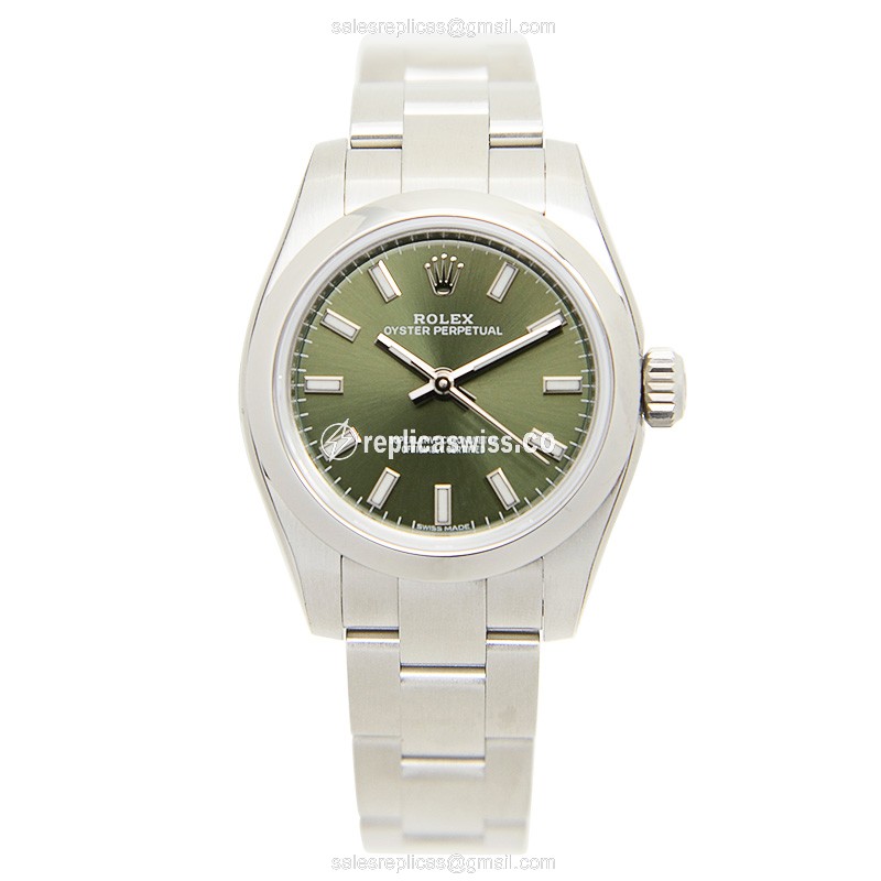 Rolex 176200-0014 Replica - Automatic - Steel Case - Green Dial - Silver Clasp & Steel Strap - View 2
